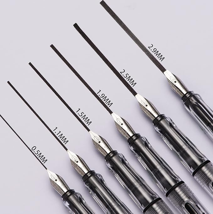 Lanxivi Yongsheng Calligraphy Fountain Pen Set Transparent Clear, 6 Assorted - Image 2