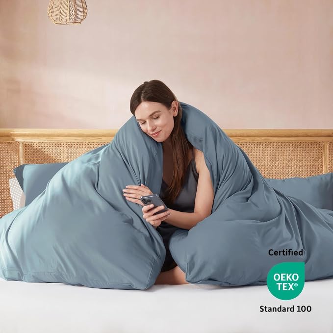 Nestl Stone Blue Duvet Cover Queen Size - Image 3