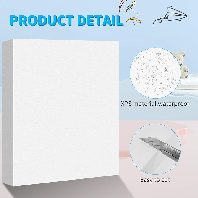 LuckyFoam White 4 Pack 15x12x2 inch Foam Sheets 2 Inch Thick | Polystyrene - Image 4