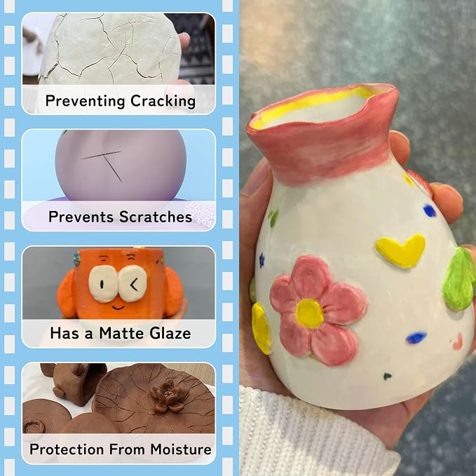 100ml Air Dry Clay Glaze, Air Dry Clay Varnish Can Not Only Used to Prevent - Image 5