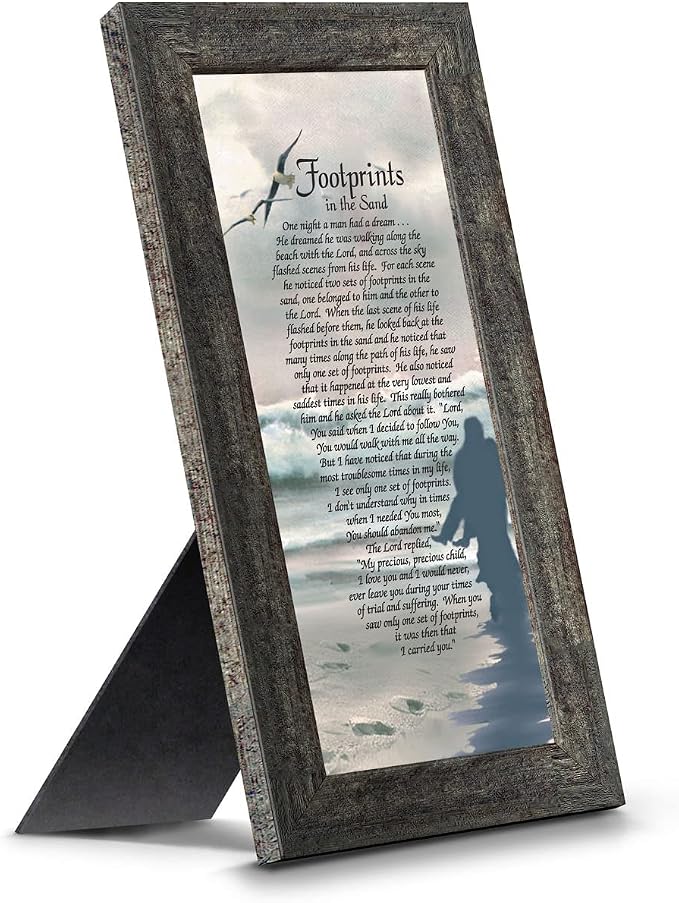 Footprints in the Sand Inspirational Wall Art, Beach Decor, Christian Gifts by CROSSROADSHOMEDECOR