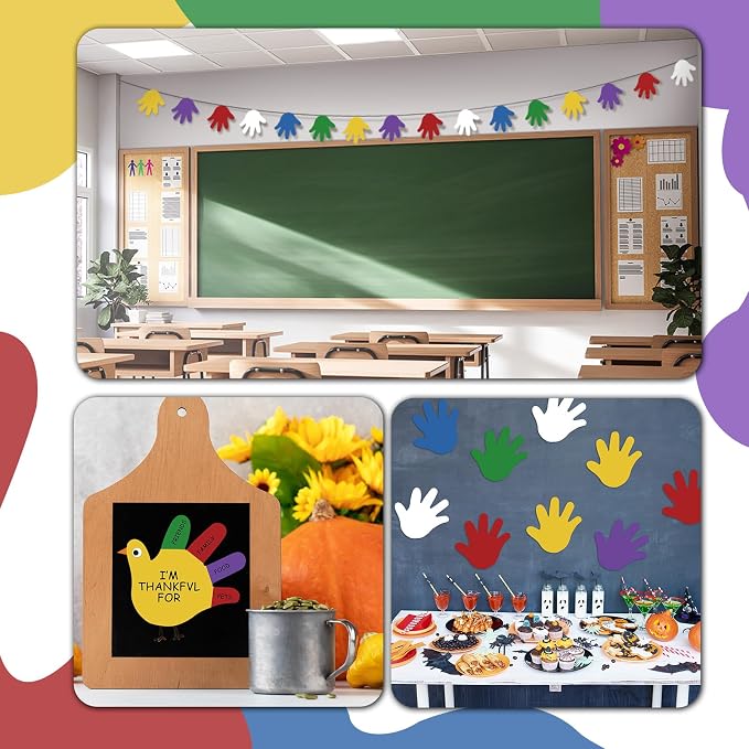 Ireer 48 Pcs Large Foam Hand Cutouts 6 Inch Assorted Color Handprint Die Cuts - Image 5