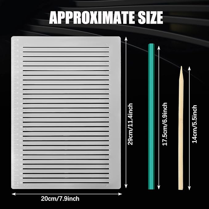 Fainne 2Pack Plastic Straight Line Stencil Template - Image 2