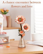 3D Flower Wooden Puzzles for Adults-Gerbera Daisy, DIY Wooden Flowers Model Kit - Image 5