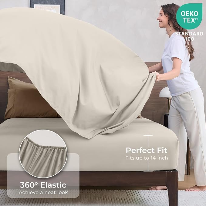 HEVUMYI Khaki & Linen Twin-XL Comforter Set - Image 5