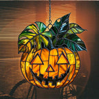 Monstera Jack-o'-Lantern Acrylic Suncatcher Stained Glass Effect Window Car - Image 7