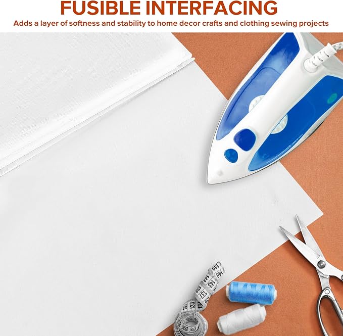 ZOMONETI Medium Weight 53"*72" White Iron On Non-Woven Fusible Interfacing - Image 5