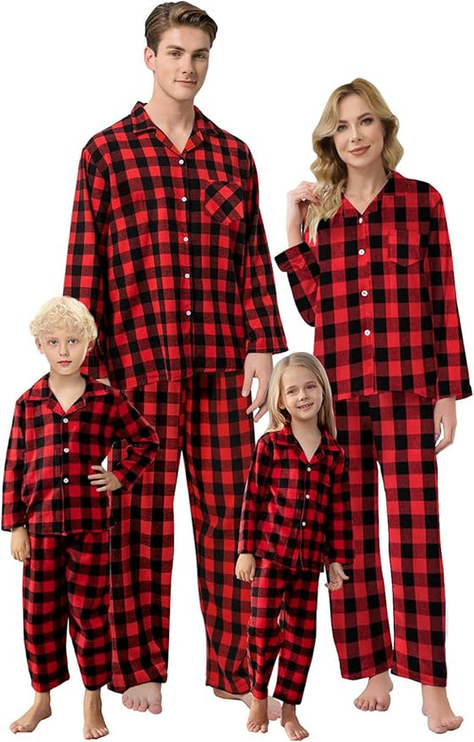 Schbbbta Family Matching Pajamas Holiday Sleepwear Long Sleeve Pjs Sets