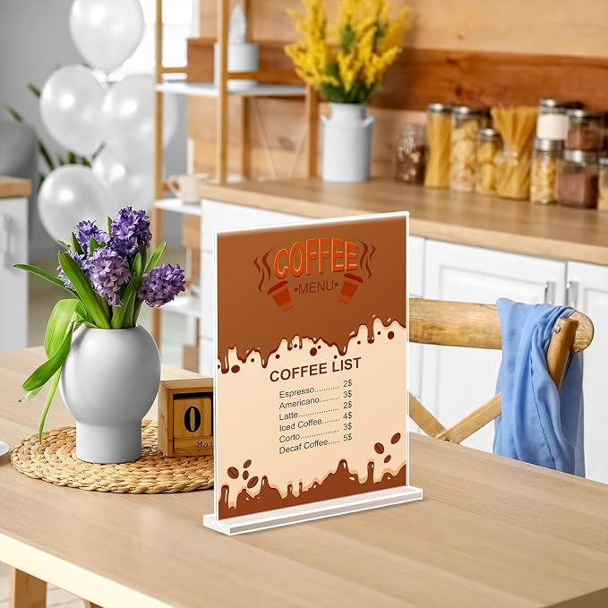 Enayplon Acrylic Sign Holder 8.5 x 11, Double Sided Sign Holder Stand, Plastic - Image 8