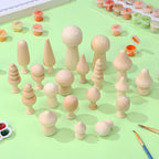 Kisangel 20pcs Mini Wood Mushrooms Wooden Trees Unpainted Little Pegs - Image 3