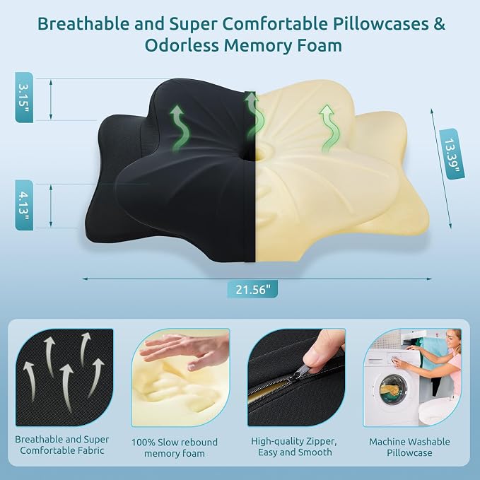 DONAMA Cervical Pillow for Neck and Shoulder, Contour Memory Foam Pillow - Image 2