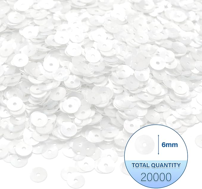 Mandala Crafts 6mm Flat Round Clear Sequins - Image 3