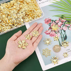 PandaHall 200pcs Flower Bead Cap, 10 Styles Bead End Caps Filigree Spacer Beads - Image 3