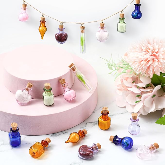 Geiserailie 50 Pieces Small Tiny Glass Spell Jars Bottle - Image 5