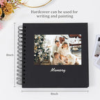 RECUTMS 8x8 Scrapbook Album 60 Pages Craft Paper Journal Memory Book Black | - Image 2