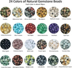 720pcs 6mm Natural Round Stone Beads Gemstone Beading Hole Size 1mm Crystal - Image 2