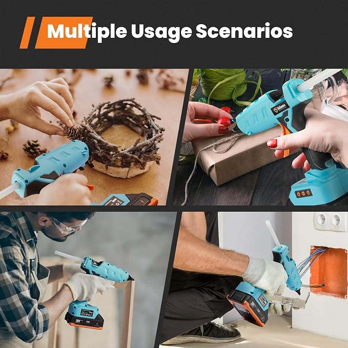 Full Size Cordless Glue Gun, GoGonova 20V Temp Adjust LCD Digital Display Fast - Image 6