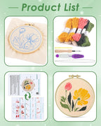 ERKOON Punch Needle Kit Adults Beginners, DIY Easy Floral Embroidery Set - Image 2