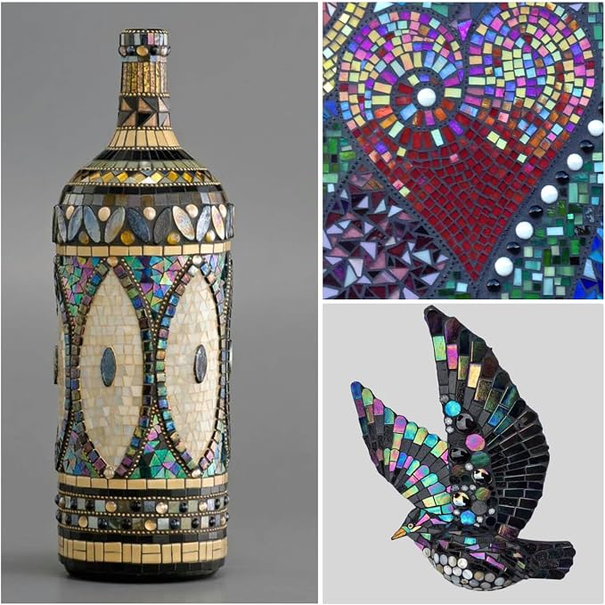 LITMIND 2800 Pcs Iridescent Stained Glass Mosaic Tiles – Assorted Colors - Image 6