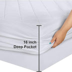 Utopia Bedding Quilted Fitted Mattress Pad, King Size, Elastic Fitted Mattress - Image 4