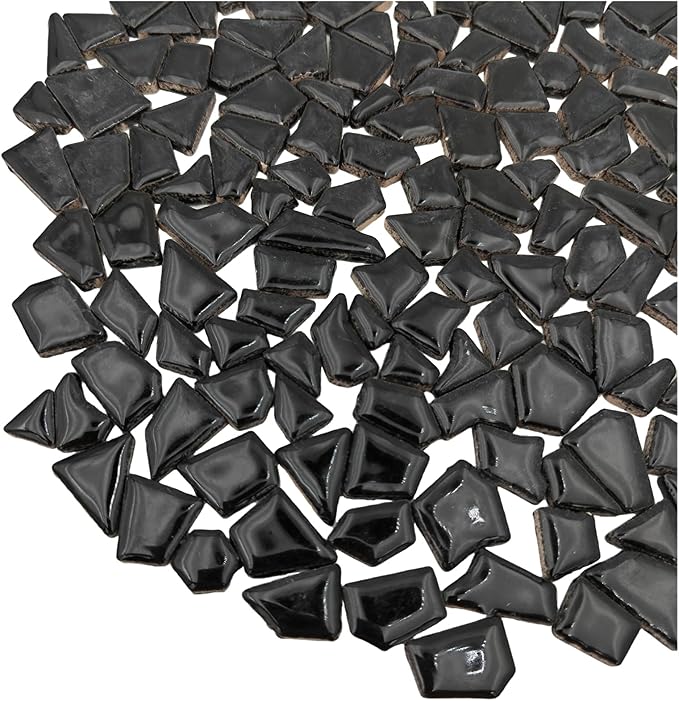 200g Ceramic Mosaic Tiles for Crafts, Irregular Stained Ceramic 0.2"x0.8" by Esweny