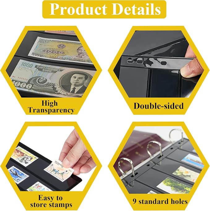 MUQING Stamp Album Pages, Stamp Storage Holder, Stamp Collecting Display - Image 3