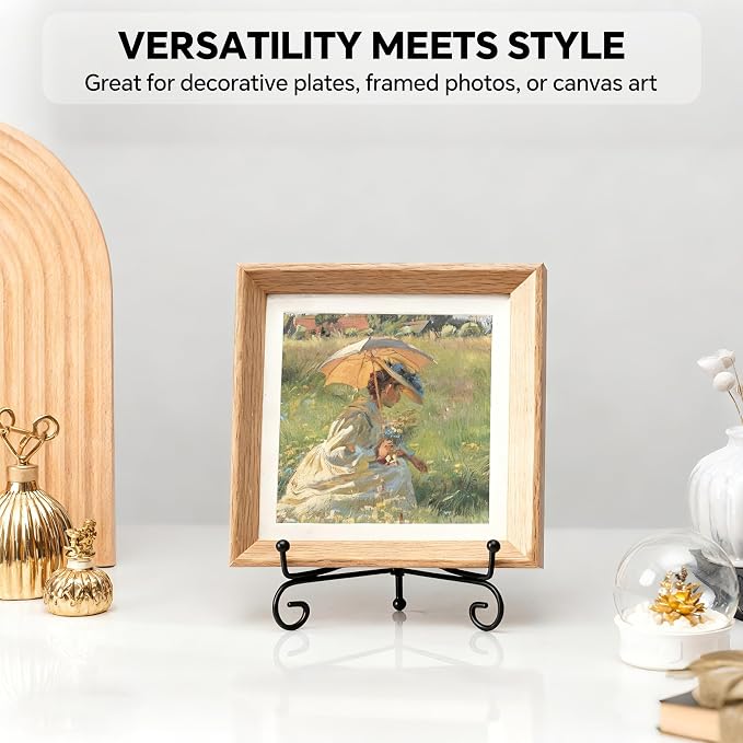 Artliving Plate Stands for Display, 6 Inch Black Iron Easel Plate Display Photo - Image 3