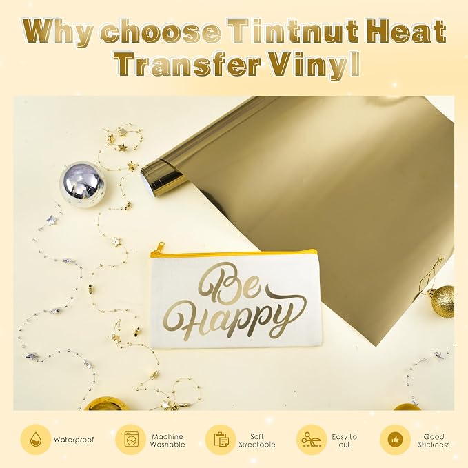 Tintnut Dark Brown Holographic HTV Vinyl Roll, easy cut & weed, stretch washable - Image 3