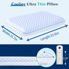 Flat Pillows for Sleeping Thin Memory Foam Pillows for Stomach and Back Sleepers - Image 5