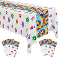 Oudain 6 Pcs Tie Dye 70s Party Decoration Hippie Tablecloth by Oudain
