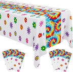 Oudain 6 Pcs Tie Dye 70s Party Decoration Hippie Tablecloth by Oudain