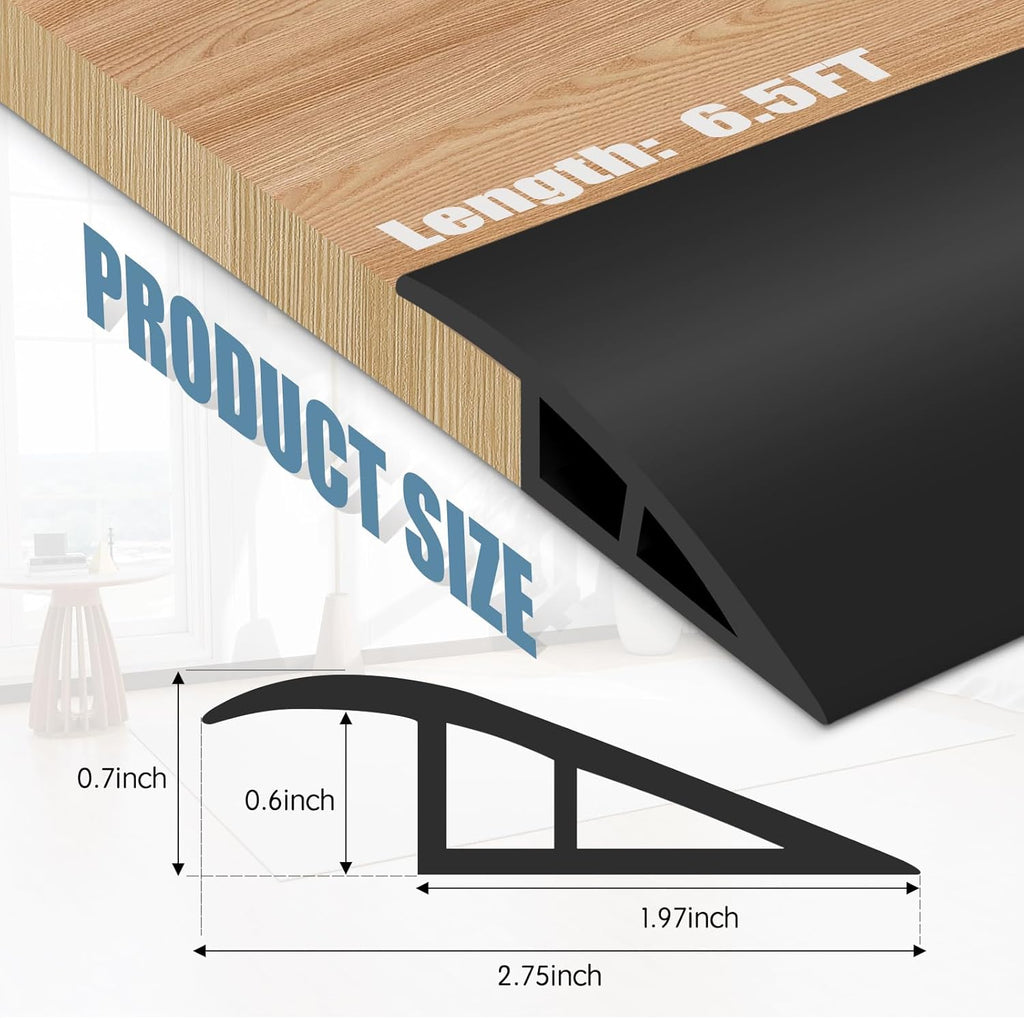 Floor Transition Strip Door Threshold 79" Floor Transition Reducer Trim on The Edges Threshold Strip Self Adhesive Suitable for Doorways, Tiles, Carpet