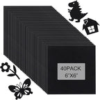 40 Pcs Stiff Felt Fabric Sheet for Crafts, 1mm Thick and 6”x6”Black Felt Fabric by Tiparts