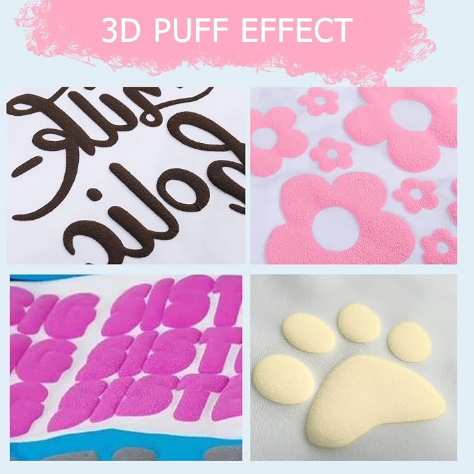 HTVRONT Puff Vinyl Heat Transfer, Light Pink, Iron on Vinyl - Image 2