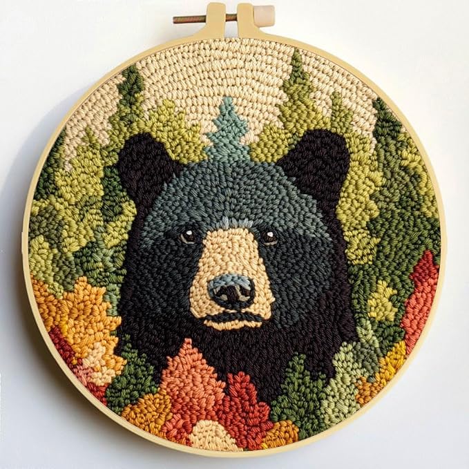 Punch Needle Kits Black Bear Embroidery Starter Set by Unknown