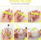 Oligei 25 Pcs Silicone Cable Ties, Cable Ties Reusable, High Elasticity Cord - Image 5