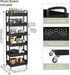 Sywhitta 6-Tier Plastic Rolling Utility Cart - Image 3
