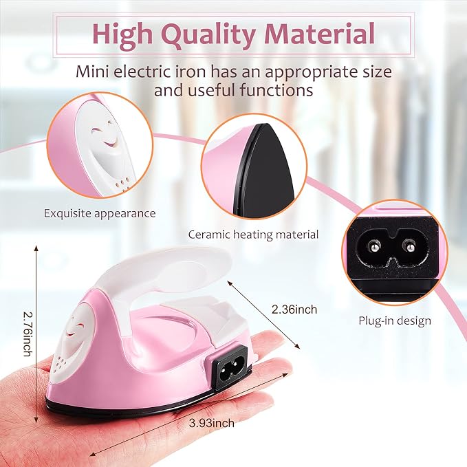 Honoson Mini Craft Iron Mini Heat Press Small Iron 3.93 x 2.36 x 2.76 in - Image 2