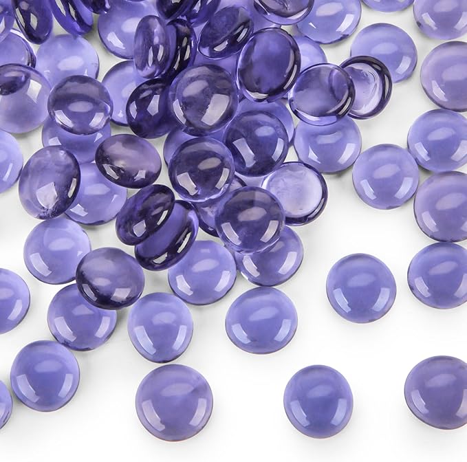 FUTUREPLUSX 1LB Purple Flat Glass Marbles, Glass Pebbles, Aquarium Rocks Fish by FuturePlusX