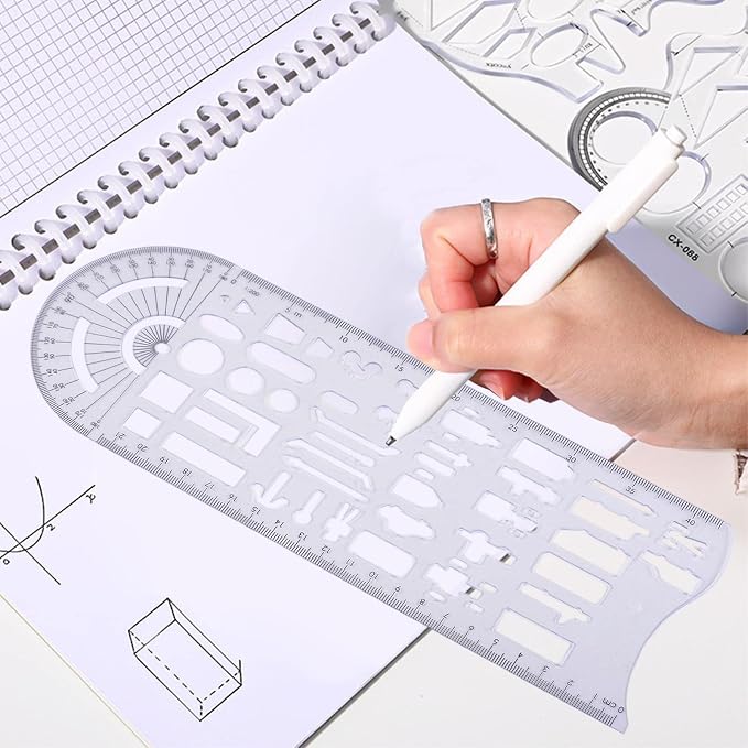 Geometric Drawing Ruler Accident Symbols Drawing Template Measuring - Image 2