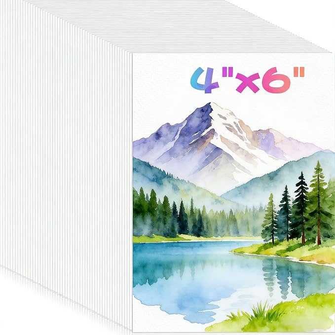 100 Sheets Watercolor Paper, Loose Drawing Paper | 140lb/300gsm White Water by Donyang