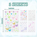 Yuanchu Gem Stickers Jewels for Crafts, 5 Sheets Rhinestone Self Adhesive | - Image 3