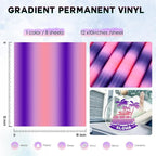 Tintnut Gradient Permanent Vinyl 8 Pcs12x10in Pink Purple Adhesive Vinyl | - Image 2