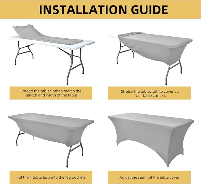 113 6-Pack 6ft Spandex Table Covers - Image 5