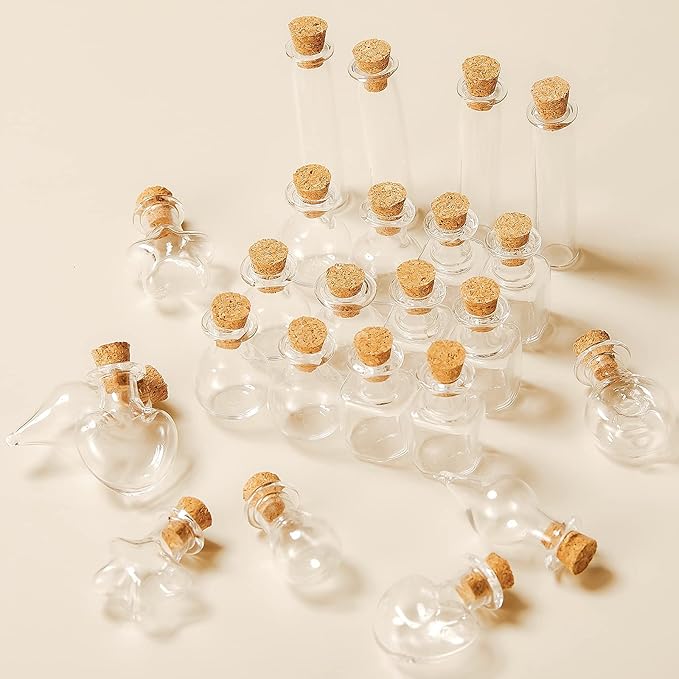 Geiserailie 80 Pieces Tiny Glass Bottles Spell Jars - Image 3