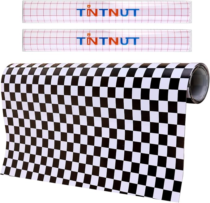 Tintnut Chessboard Permanent Vinyl Roll 12in x 5ft Permanent Adhesive Vinyl | by Tintnut