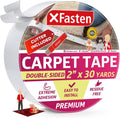 XFasten Double Sided Carpet Tape for Area Rugs 2 Inch x 30 Yards w/Mini Cutter, Residue-Free Carpet Tiles Tape, Heavy-Duty Rug Pad Gripper for Hardwood, Vinyl Flooring Underlayments, Laminate