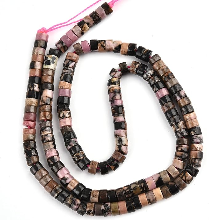 155pcs 4x2mm Natural Black Rhodonite Heishi Disc Rondelle Spacer Stone Semi - Image 5