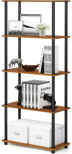 Furinno TURN-N-TUBE Storage Shelves, 5-Tier Book Shelf, Corner Shelf, Toolless - Image 5