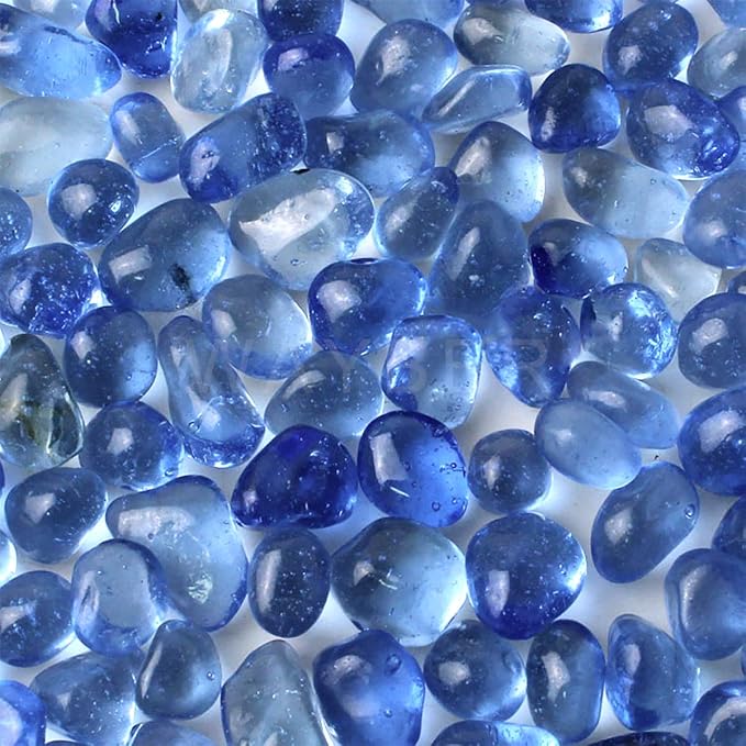 WAYBER Glass Stones, 1Lb/460g Irregular Sea Glass Pebbles Non-Toxic Artificial by WAYBER